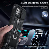 LeYi for Motorola-Moto One 5G Ace Case: with Slide Camera Cover and Screen Protector, [Military-Grade] Cellphone Case Cover with Magnetic Ring Kickstand for Moto One 5G Ace