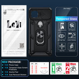 LeYi for Motorola-Moto One 5G Ace Case: with Slide Camera Cover and Screen Protector, [Military-Grade] Cellphone Case Cover with Magnetic Ring Kickstand for Moto One 5G Ace