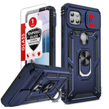 LeYi for Motorola-Moto One 5G Ace Case: with Slide Camera Cover and Screen Protector, [Military-Grade] Cellphone Case Cover with Magnetic Ring Kickstand for Moto One 5G Ace
