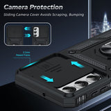 LeYi for Samsung Galaxy A16-5G Case: with Slide Camera Cover and Screen Protector, [Military-Grade] Cellphone Case Cover with Magnetic Ring Kickstand for Samsung Galaxy A16 5G