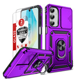 LeYi for Samsung Galaxy A16-5G Case: with Slide Camera Cover and Screen Protector, [Military-Grade] Cellphone Case Cover with Magnetic Ring Kickstand for Samsung Galaxy A16 5G