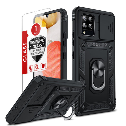 LeYi for Samsung Galaxy A42 5G Case: with Slide Camera Cover and Screen Protector, [Military-Grade] Cellphone Case Cover with Magnetic Ring Kickstand for Samsung Galaxy A42 5G