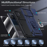 LeYi for Samsung Galaxy A42 5G Case: with Slide Camera Cover and Screen Protector, [Military-Grade] Cellphone Case Cover with Magnetic Ring Kickstand for Samsung Galaxy A42 5G