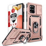 LeYi for Samsung Galaxy A42 5G Case: with Slide Camera Cover and Screen Protector, [Military-Grade] Cellphone Case Cover with Magnetic Ring Kickstand for Samsung Galaxy A42 5G