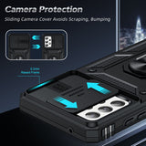 LeYi for Samsung Galaxy A52 5G Case: with Slide Camera Cover and Screen Protector, [Military-Grade] Cellphone Case Cover with Magnetic Ring Kickstand for Samsung Galaxy A52 5G