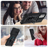 LeYi for Samsung Galaxy A52 5G Case: with Slide Camera Cover and Screen Protector, [Military-Grade] Cellphone Case Cover with Magnetic Ring Kickstand for Samsung Galaxy A52 5G