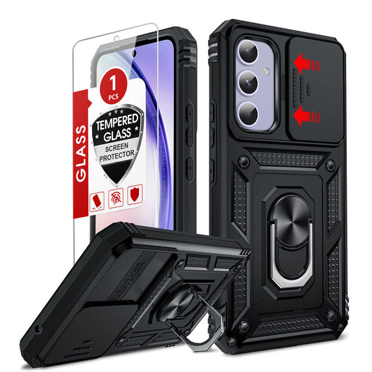 LeYi for Samsung Galaxy A54 5G Case: with Slide Camera Cover and Screen Protector, [Military-Grade] Cellphone Case Cover with Magnetic Ring Kickstand for Samsung Galaxy A54 5G