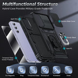 LeYi for Samsung Galaxy A54 5G Case: with Slide Camera Cover and Screen Protector, [Military-Grade] Cellphone Case Cover with Magnetic Ring Kickstand for Samsung Galaxy A54 5G