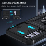 LeYi for Samsung Galaxy A54 5G Case: with Slide Camera Cover and Screen Protector, [Military-Grade] Cellphone Case Cover with Magnetic Ring Kickstand for Samsung Galaxy A54 5G