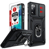 LeYi for Samsung Galaxy S21 FE 5G Case: with Slide Camera Cover and Screen Protector, [Military-Grade] Cellphone Case Cover with Magnetic Ring Kickstand for Samsung Galaxy S21 FE