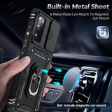 LeYi for Samsung Galaxy S21 FE 5G Case: with Slide Camera Cover and Screen Protector, [Military-Grade] Cellphone Case Cover with Magnetic Ring Kickstand for Samsung Galaxy S21 FE