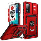 LeYi for Samsung Galaxy S21 FE 5G Case: with Slide Camera Cover and Screen Protector, [Military-Grade] Cellphone Case Cover with Magnetic Ring Kickstand for Samsung Galaxy S21 FE