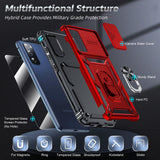 LeYi for Samsung Galaxy S21 FE 5G Case: with Slide Camera Cover and Screen Protector, [Military-Grade] Cellphone Case Cover with Magnetic Ring Kickstand for Samsung Galaxy S21 FE