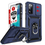 LeYi for Samsung Galaxy S21 FE 5G Case: with Slide Camera Cover and Screen Protector, [Military-Grade] Cellphone Case Cover with Magnetic Ring Kickstand for Samsung Galaxy S21 FE