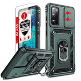 LeYi for Samsung Galaxy S21 FE 5G Case: with Slide Camera Cover and Screen Protector, [Military-Grade] Cellphone Case Cover with Magnetic Ring Kickstand for Samsung Galaxy S21 FE