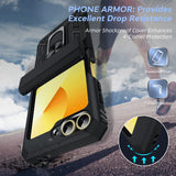 LeYi for Smasung Z Flip 6 Case: [Military-Grade] Cellphone Case Cover with Magnetic Ring Kickstand for Galaxy Z Flip 6