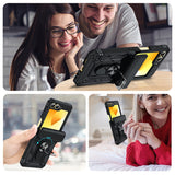 LeYi for Smasung Z Flip 6 Case: [Military-Grade] Cellphone Case Cover with Magnetic Ring Kickstand for Galaxy Z Flip 6