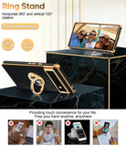 LeYi for Google-Pixel-6 Case: Rotatable Ring Holder Magnetic Kickstand, Plating Rose Gold Edge Case