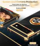 LeYi for Google-Pixel-6 Case: Rotatable Ring Holder Magnetic Kickstand, Plating Rose Gold Edge Case