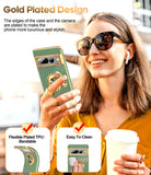 LeYi for Google-Pixel-7 Pro Case: Rotatable Ring Holder Magnetic Kickstand, Plating Rose Gold Edge Case