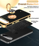 LeYi for Google Pixel 9 Pro XL Case: with Rotatable Ring Holder Magnetic Kickstand, Plating Rose Gold Edge Case