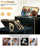 LeYi for Google Pixel 9 Pro XL Case: with Rotatable Ring Holder Magnetic Kickstand, Plating Rose Gold Edge Case
