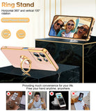 LeYi for Moto G Play 2026 Case: with 1 Pack Tempered Glass Screen Protector and Rotatable Ring Holder Magnetic Kickstand, Plating Rose Gold Edge Case