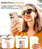 LeYi for Moto G Play 2026 Case: with 1 Pack Tempered Glass Screen Protector and Rotatable Ring Holder Magnetic Kickstand, Plating Rose Gold Edge Case