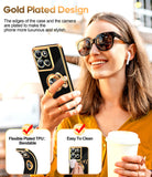 LeYi for Moto G 5G 2026 Case: with 1 Pack Tempered Glass Screen Protector and Rotatable Ring Holder Magnetic Kickstand, Plating Rose Gold Edge Case
