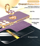 LeYi for Moto G Play 5G 2026 Case: with 1 Pack Tempered Glass Screen Protector and Rotatable Ring Holder Magnetic Kickstand, Plating Rose Gold Edge Case