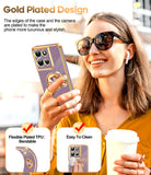 LeYi for Moto G 5G 2026 Case: with 1 Pack Tempered Glass Screen Protector and Rotatable Ring Holder Magnetic Kickstand, Plating Rose Gold Edge Case