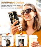 LeYi for Moto Edge 5G 2024 Case: Rotatable Ring Holder Magnetic Kickstand, Plating Rose Gold Edge Case