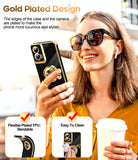 LeYi for Moto G 5G 2024 Case: with 2 Pack Tempered Glass Screen Protector and Rotatable Ring Holder Magnetic Kickstand, Plating Rose Gold Edge Case