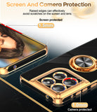 LeYi for Moto G Stylus 5G 2025 Case: with 1 Pack Tempered Glass Screen Protector and Rotatable Ring Holder Magnetic Kickstand, Plating Rose Gold Edge Case