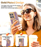 LeYi for Moto G Stylus 5G 2025 Case: with 1 Pack Tempered Glass Screen Protector and Rotatable Ring Holder Magnetic Kickstand, Plating Rose Gold Edge Case