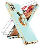 LeYi for Moto G Stylus 5G 2021 Case: with 2 Pack Tempered Glass Screen Protector and Rotatable Ring Holder Magnetic Kickstand, Plating Rose Gold Edge Case