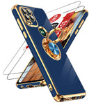 LeYi for Moto G Stylus 5G 2021 Case: with 2 Pack Tempered Glass Screen Protector and Rotatable Ring Holder Magnetic Kickstand, Plating Rose Gold Edge Case