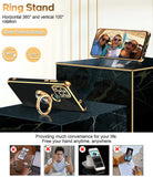LeYi for Moto G Stylus 5G 2021 Case: with 2 Pack Tempered Glass Screen Protector and Rotatable Ring Holder Magnetic Kickstand, Plating Rose Gold Edge Case