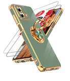 LeYi for Moto G Stylus 5G 2023 Case: with 2 Pack Tempered Glass Screen Protector and Rotatable Ring Holder Magnetic Kickstand, Plating Rose Gold Edge Case