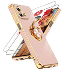 LeYi for Moto G Stylus 5G 2023 Case: with 2 Pack Tempered Glass Screen Protector and Rotatable Ring Holder Magnetic Kickstand, Plating Rose Gold Edge Case