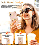 LeYi for Moto G Stylus 5G 2023 Case: with 2 Pack Tempered Glass Screen Protector and Rotatable Ring Holder Magnetic Kickstand, Plating Rose Gold Edge Case