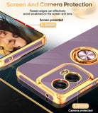 LeYi for Moto G Stylus 5G 2024 Case: with 2 Pack Tempered Glass Screen Protector and Rotatable Ring Holder Magnetic Kickstand, Plating Rose Gold Edge Case