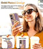 LeYi for Moto G Stylus 5G 2024 Case: with 2 Pack Tempered Glass Screen Protector and Rotatable Ring Holder Magnetic Kickstand, Plating Rose Gold Edge Case