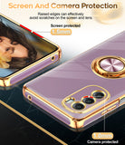 LeYi for Moto G Stylus 5G 2022 Case: with 2 Pack Tempered Glass Screen Protector and Rotatable Ring Holder Magnetic Kickstand, Plating Rose Gold Edge Case