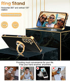 LeYi for Samsung Galaxy A17 5G Case: with 2 Pack Tempered Glass Screen Protector and Rotatable Ring Holder Magnetic Kickstand, Plating Rose Gold Edge Case