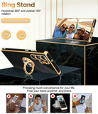 LeYi for Samsung Galaxy S22 Ultra 5G Case: Rotatable Ring Holder Magnetic Kickstand, Plating Rose Gold Edge Case
