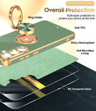 LeYi for Samsung Galaxy S25 FE 5G Case: with 2 Pack Tempered Glass Screen Protector and Rotatable Ring Holder Magnetic Kickstand, Plating Rose Gold Edge Case