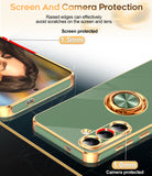 LeYi for Samsung Galaxy S25 FE 5G Case: with 2 Pack Tempered Glass Screen Protector and Rotatable Ring Holder Magnetic Kickstand, Plating Rose Gold Edge Case