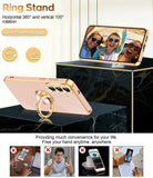 LeYi for Samsung Galaxy S26 FE Case: with 2 Pack Tempered Glass Screen Protector and Rotatable Ring Holder Magnetic Kickstand, Plating Rose Gold Edge Cas