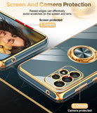 LeYi for Samsung Galaxy A53 5G Case: with 2 Pack Tempered Glass Screen Protector and Rotatable Ring Holder Magnetic Kickstand, Plating Rose Gold Edge Case